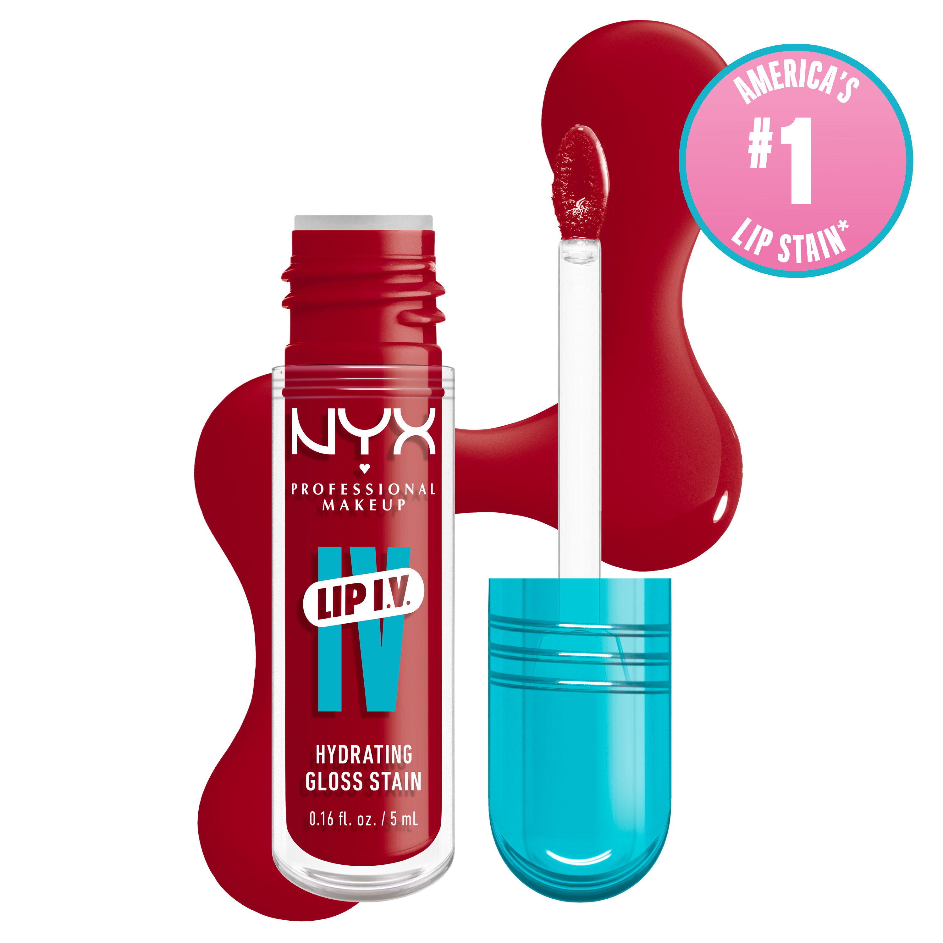 NYX Professional Makeup Lip Iv Hydrating Lip Gloss Stain - Long-Lasting Lip Stain Cherry Drenched $12